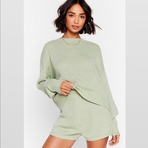 Nasty Gal Sweater and Shorts Lounge Set